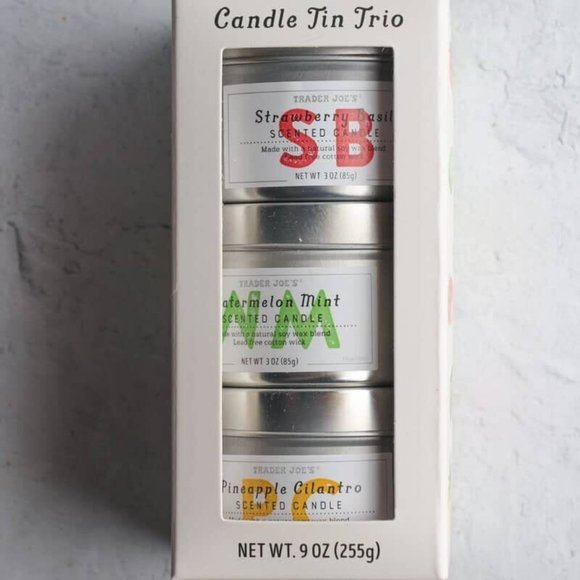 Trader Joes Scented Candle Trio NIB Strawberry, Watermelon, Pineapple Ltd Editio - Picture 4 of 5